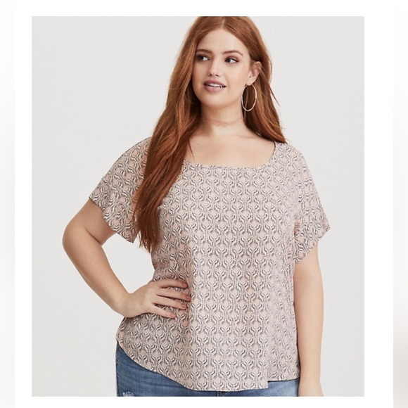 Multicolor Geo Print Open Back Georgette Blouse - Picture 3 of 8